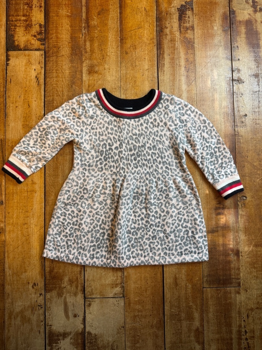 Splendid Leopard Print Long Sleeve Knit Dress 6 to 12 months spring